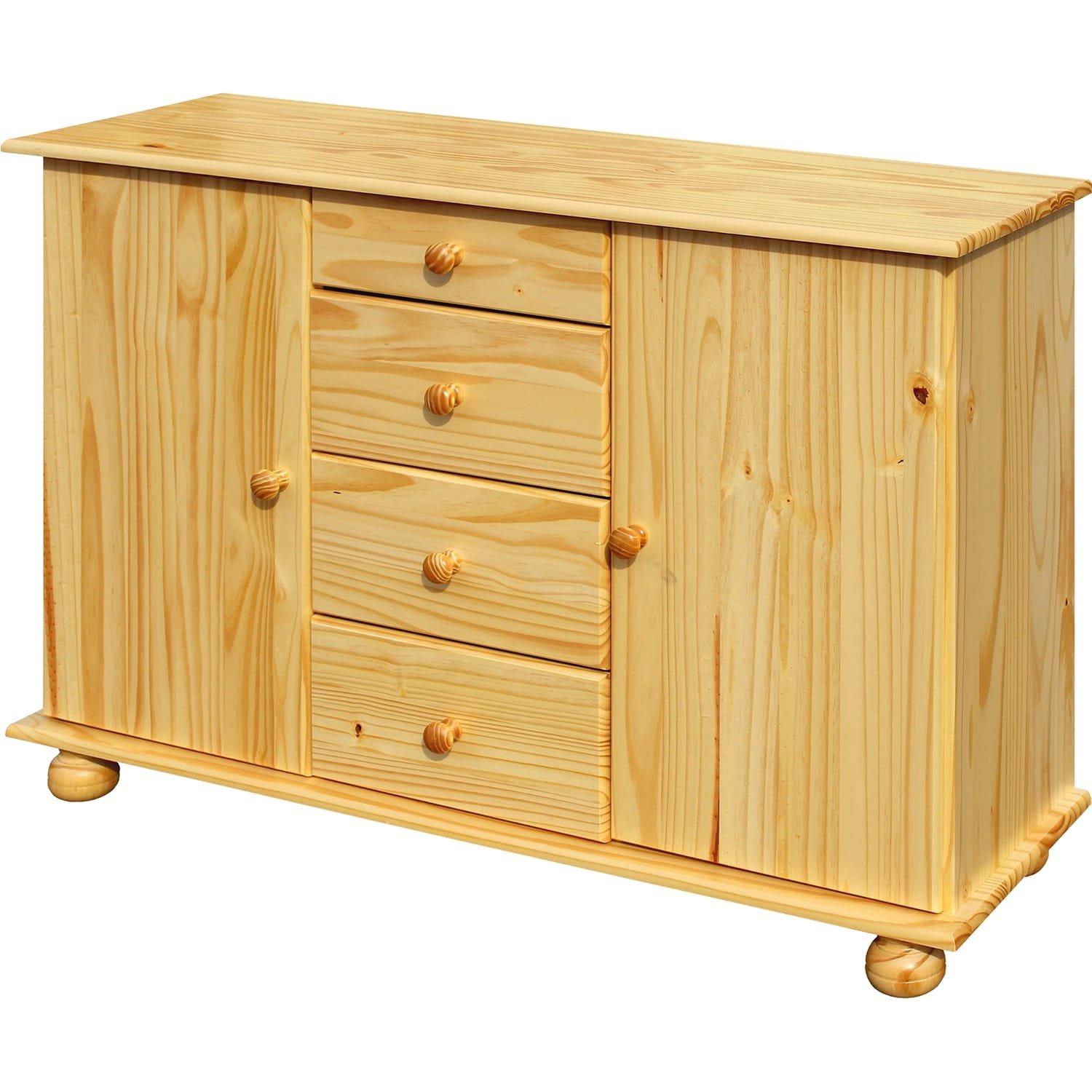 mutoni Commode Bronda en bois de pin avec 4 tiroirs naturel 81  