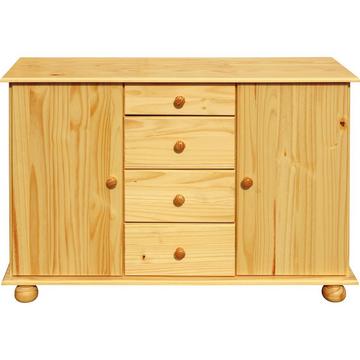 Commode Bronda en bois de pin avec 4 tiroirs naturel 81