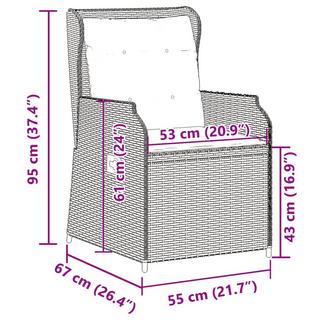 VidaXL Gartensessel verstellbar poly-rattan  