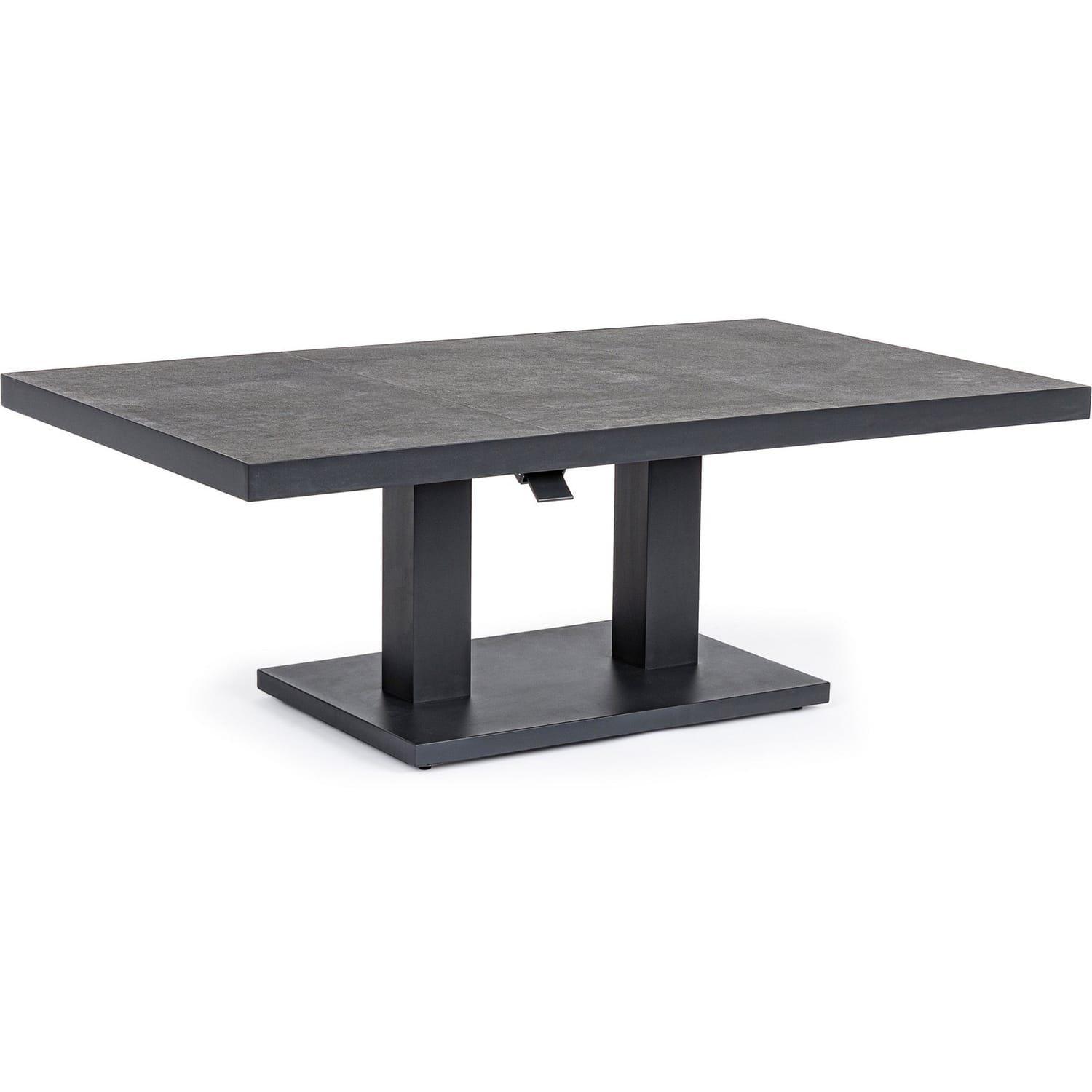 mutoni Table basse de jardin Truman réglable en hauteur anthracite 140x85  