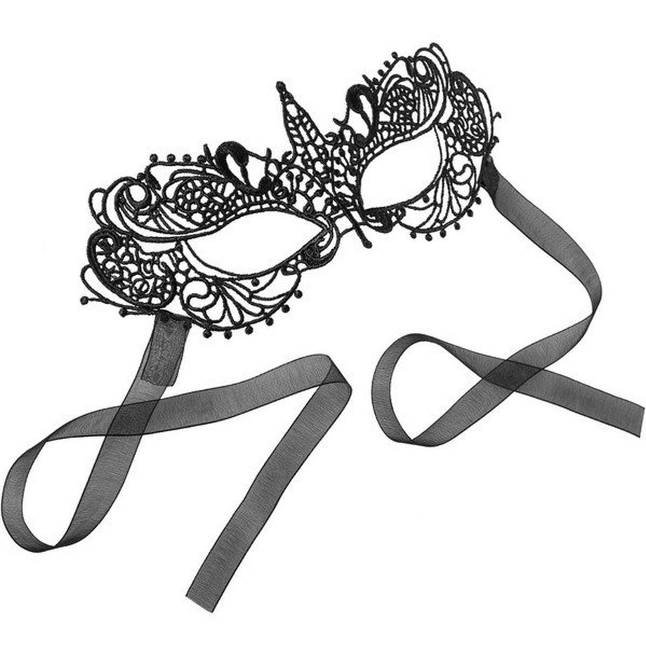 Tectake  Masque en dentelle noire Misteriosa 