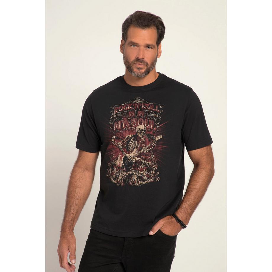 JP1880 Halbarm Skelett Print Rundhals T-Shirt  