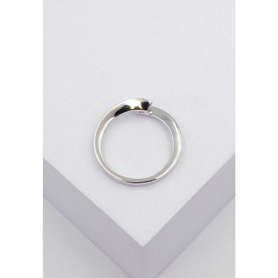 MUAU Schmuck  Bague Solitaire Diamant 0.25ct. or blanc 750 