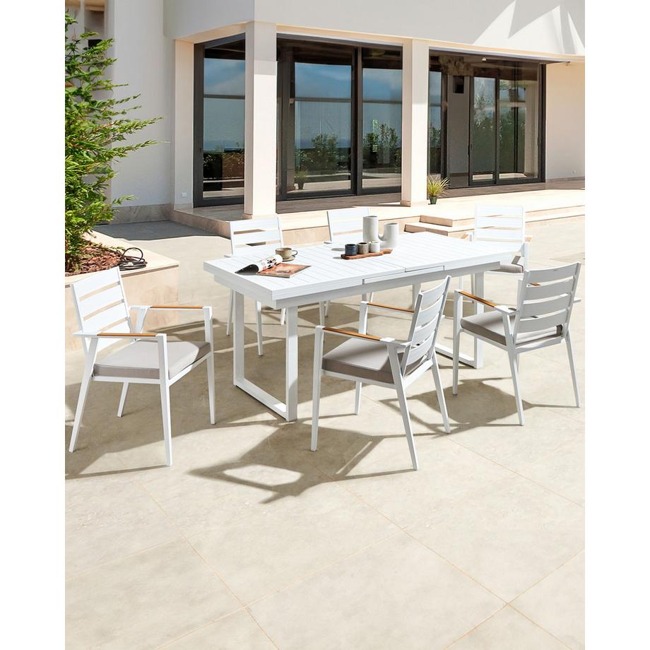 Beliani Set mit 6 Stühlen und Sitzkissen aus Aluminium Modern TAVIANO  