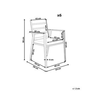 Beliani Set di 6 sedie da giardino con cuscini en Alluminio Moderno TAVIANO  