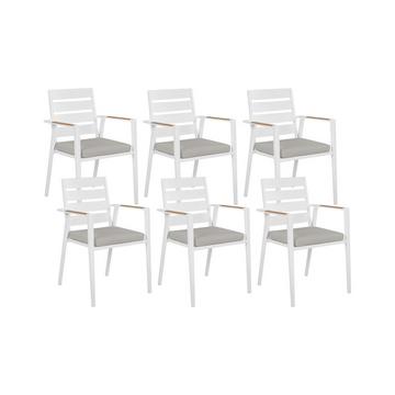 Lot de 6 chaises en Aluminium Moderne TAVIANO