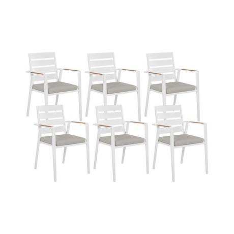 Beliani Lot de 6 chaises en Aluminium Moderne TAVIANO  