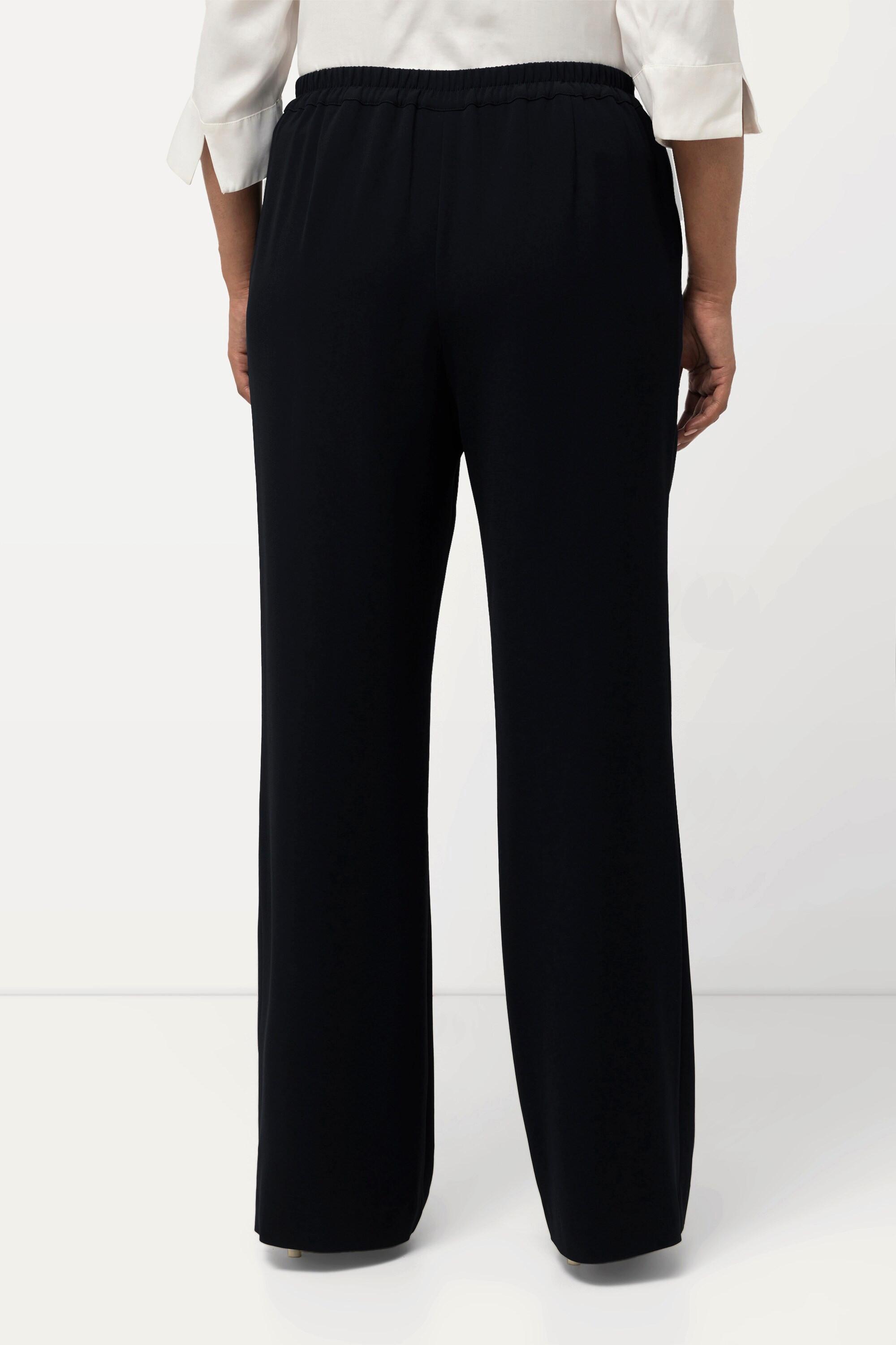 Ulla Popken Pantalon de tailleur jambe droite large taille élastique  