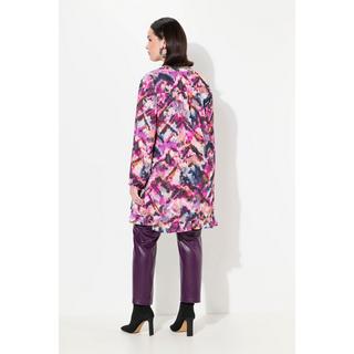 Ulla Popken Tunica Lunga Stampa Pixel Scollo Tunica Maniche Lunghe  