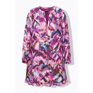 Ulla Popken Tunica Lunga Stampa Pixel Scollo Tunica Maniche Lunghe  