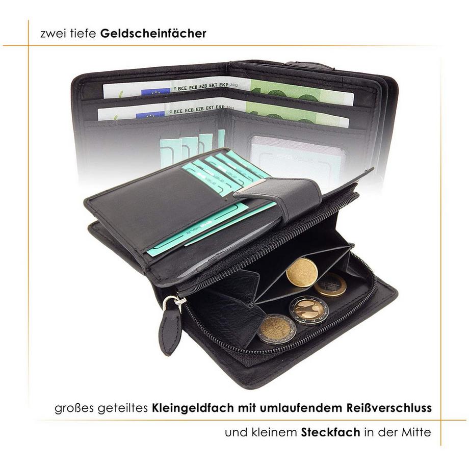 Only-bags.store Geldbörse aus weichem Leder mit RFID-Geldbörse  