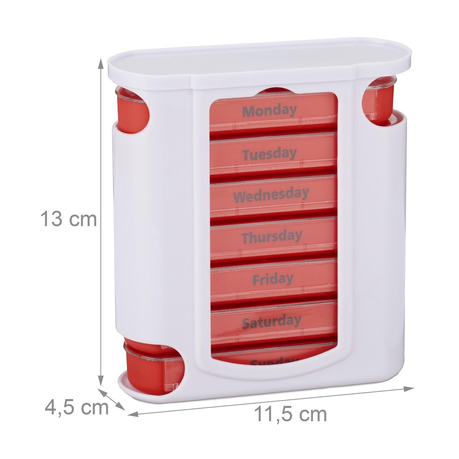 B2X Pillendose 7 Tage 4 Fächer Englisch  