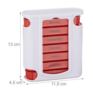 B2X Pillendose 7 Tage 4 Fächer Englisch  