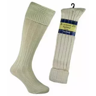Universal Textiles Schottische Hochlandkleidung Wolle Kilt Hose Socken (1 Paar)  Creme