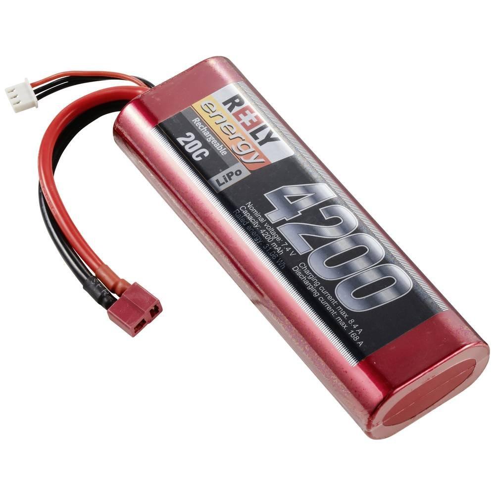 Reely  Pack d'accus modélisme (LiPo) 7.4 V 4200 mAh nombre de cellules, 2 système de fiches T Harricase 20 