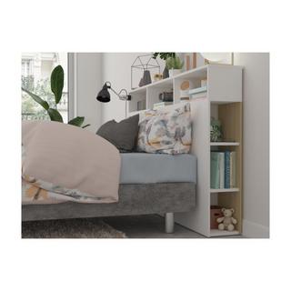 Vente-unique Testata letto con scomparti Bianco e Rovere NASTIA  