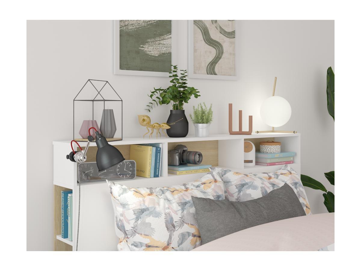 Vente-unique Bettkopfteil mit Stauraum Eichefarben NASTIA  