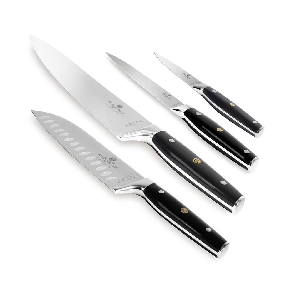 Berlinger 4-teiliges Messerset Black Silver Collection  
