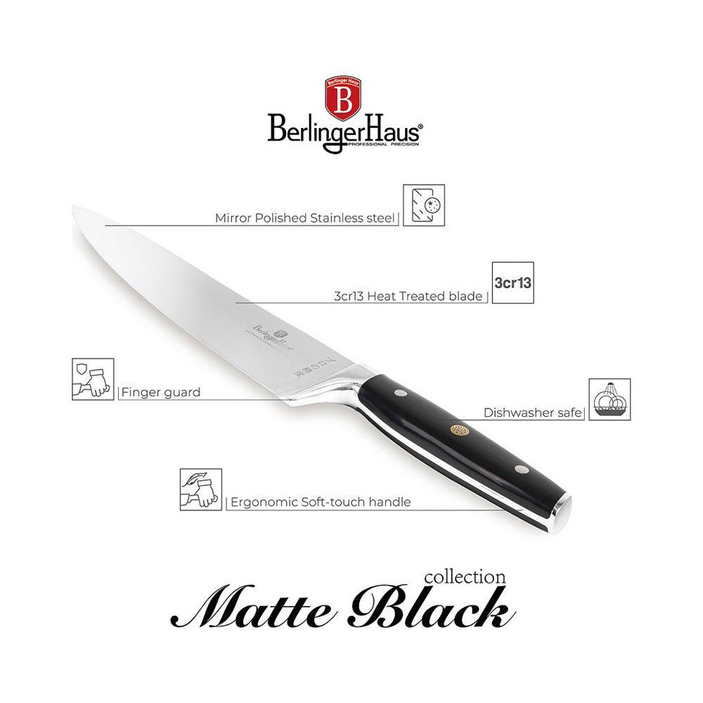Berlinger 4-teiliges Messerset Black Silver Collection  