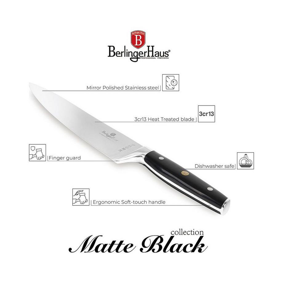 Berlinger 4-teiliges Messerset Black Silver Collection  