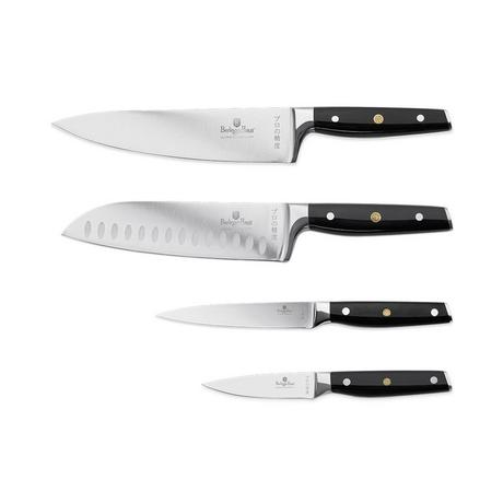 Berlinger 4-teiliges Messerset Black Silver Collection  