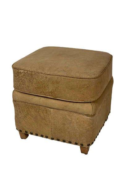 Image of mutoni Hocker Echtleder beige - ONE SIZE