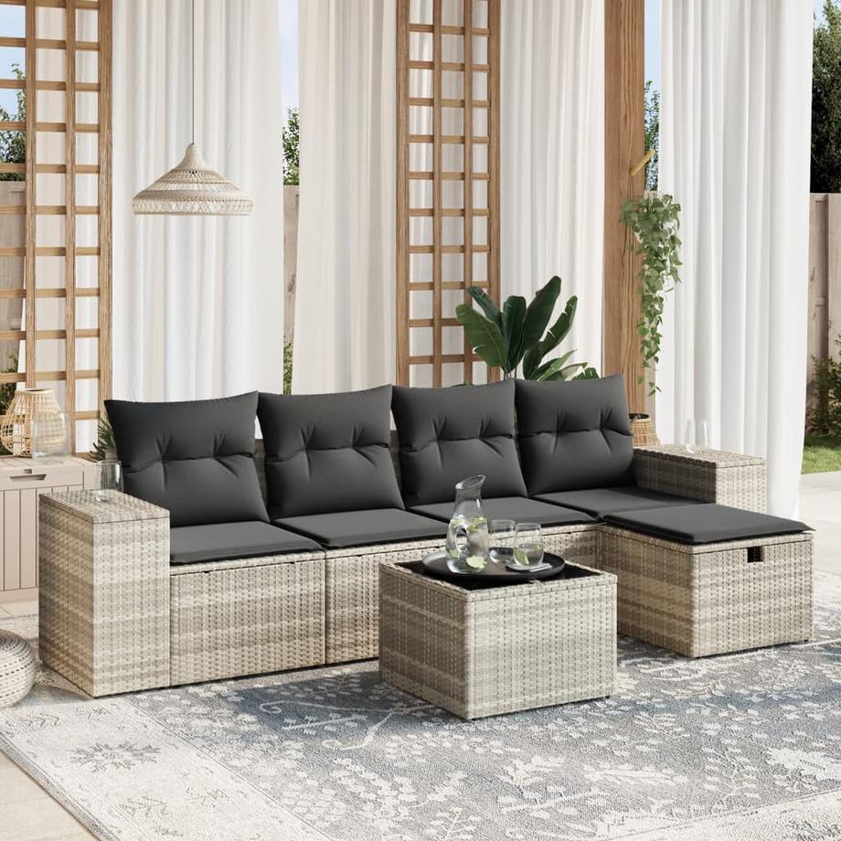 VidaXL set divano da giardino Polirattan  