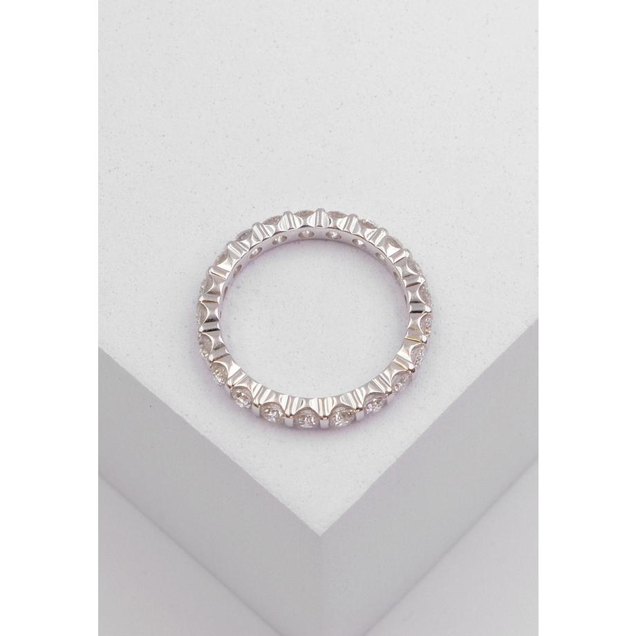 MUAU Schmuck  Bague Mémoire Diamant 1.50ct. or blanc 750 