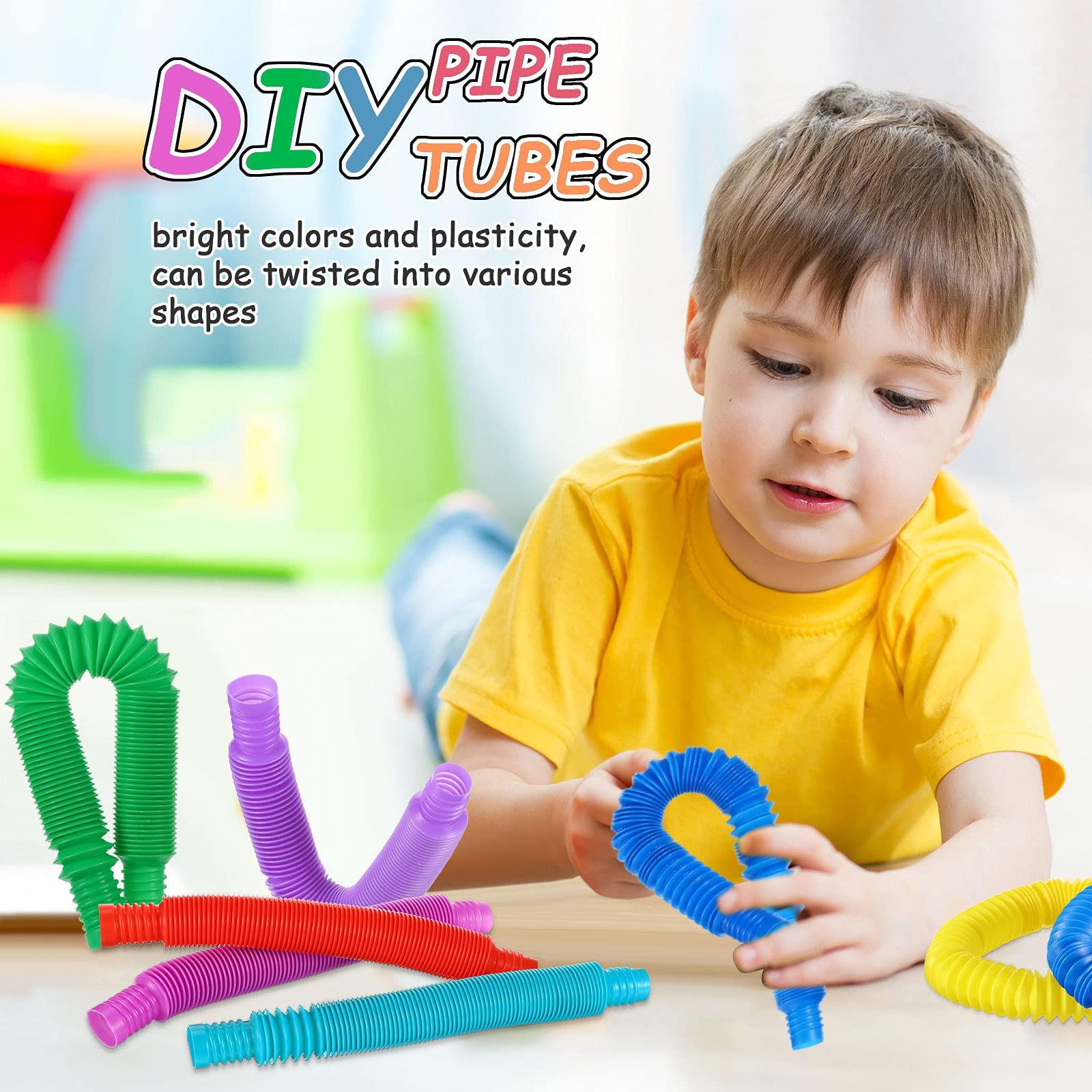 Activity-board  8 Stück Mini Pop Tube Sensory Toy, buntes Stretch Tube Sensory Toy, Pop Tube Fidget Toy für Stress Relief Party Favors 