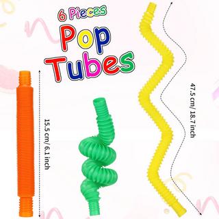 Activity-board  8 Stück Mini Pop Tube Sensory Toy, buntes Stretch Tube Sensory Toy, Pop Tube Fidget Toy für Stress Relief Party Favors 