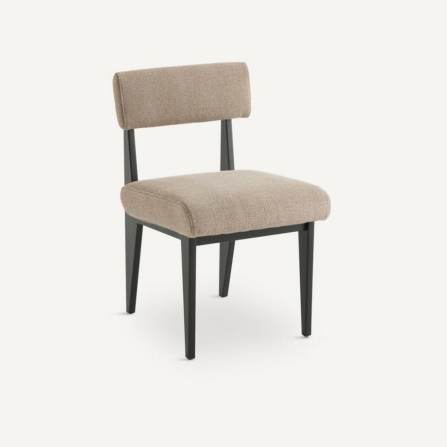 Stuhl aus Buche und strukturiertem Stoff