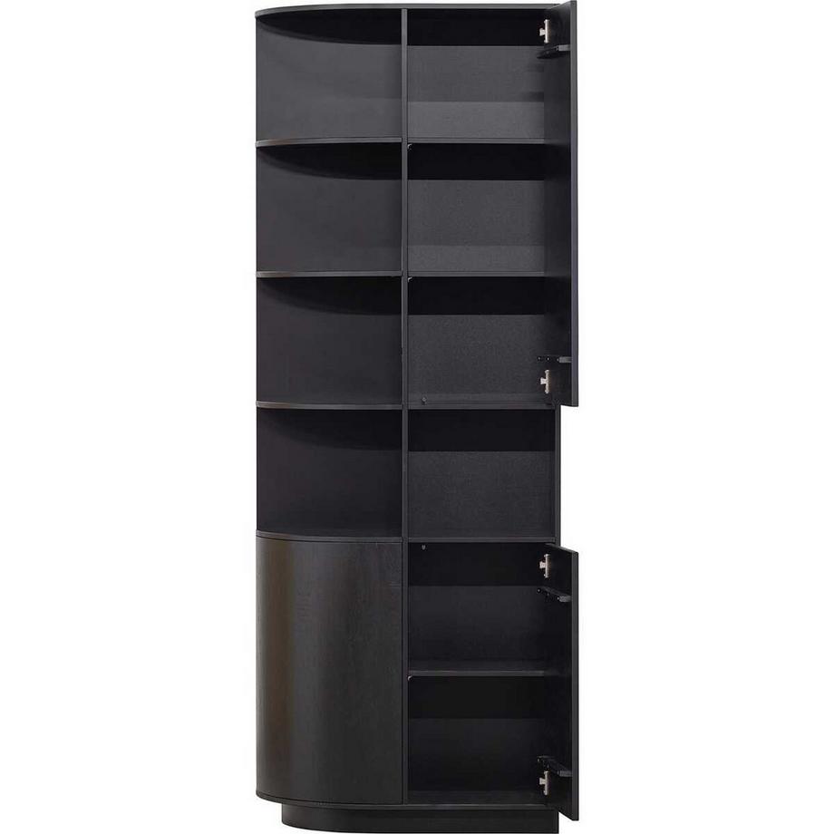 mutoni Schrank Finca rund links Kiefer tiefschwarz 210x78  