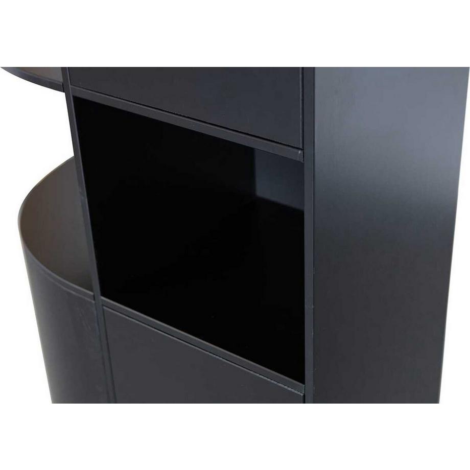 mutoni Schrank Finca rund links Kiefer tiefschwarz 210x78  