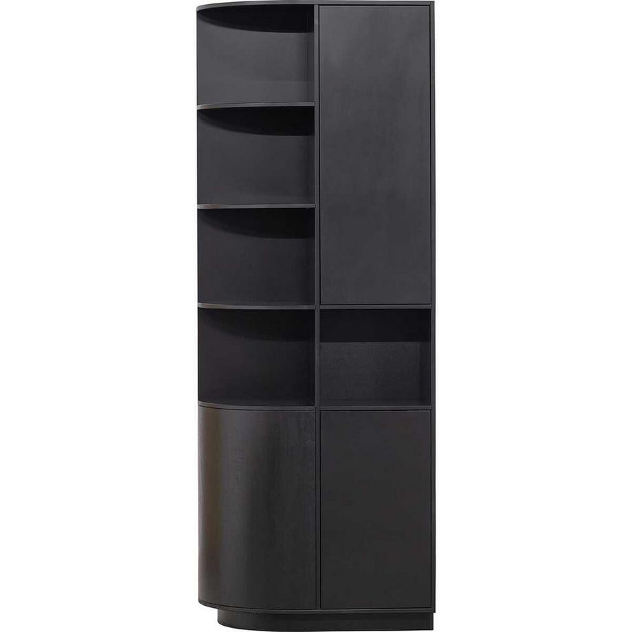 Schrank Finca rund links Kiefer tiefschwarz 210x78