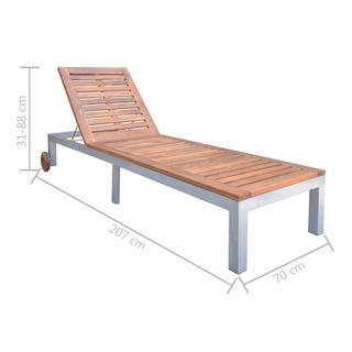 VidaXL lettino prendisole pieghevole Legno di acacia  