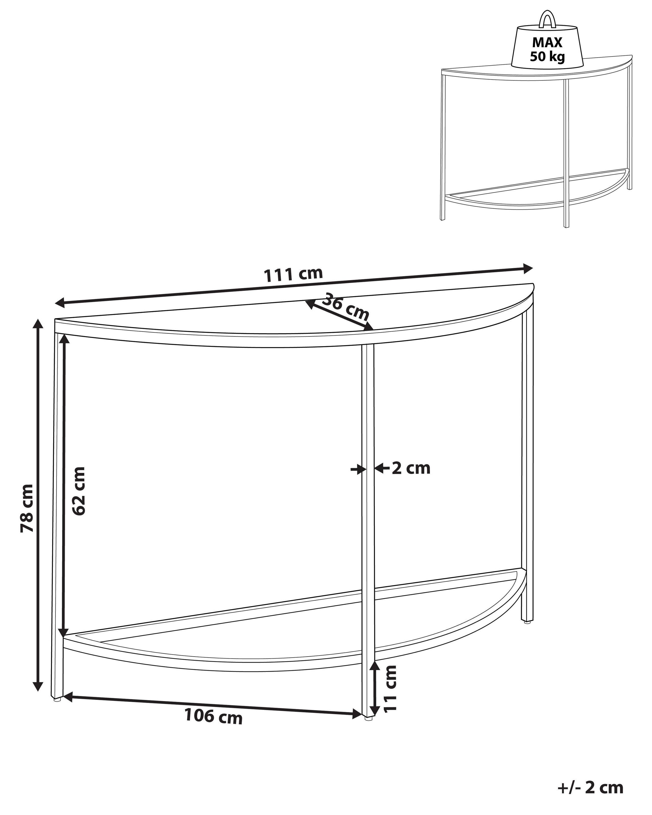 Beliani Konsolentisch aus Sicherheitsglas Modern ORITA  