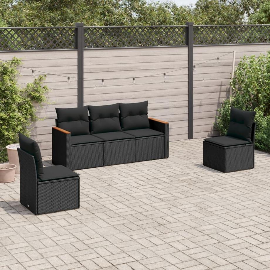 VidaXL set divano da giardino Polirattan  