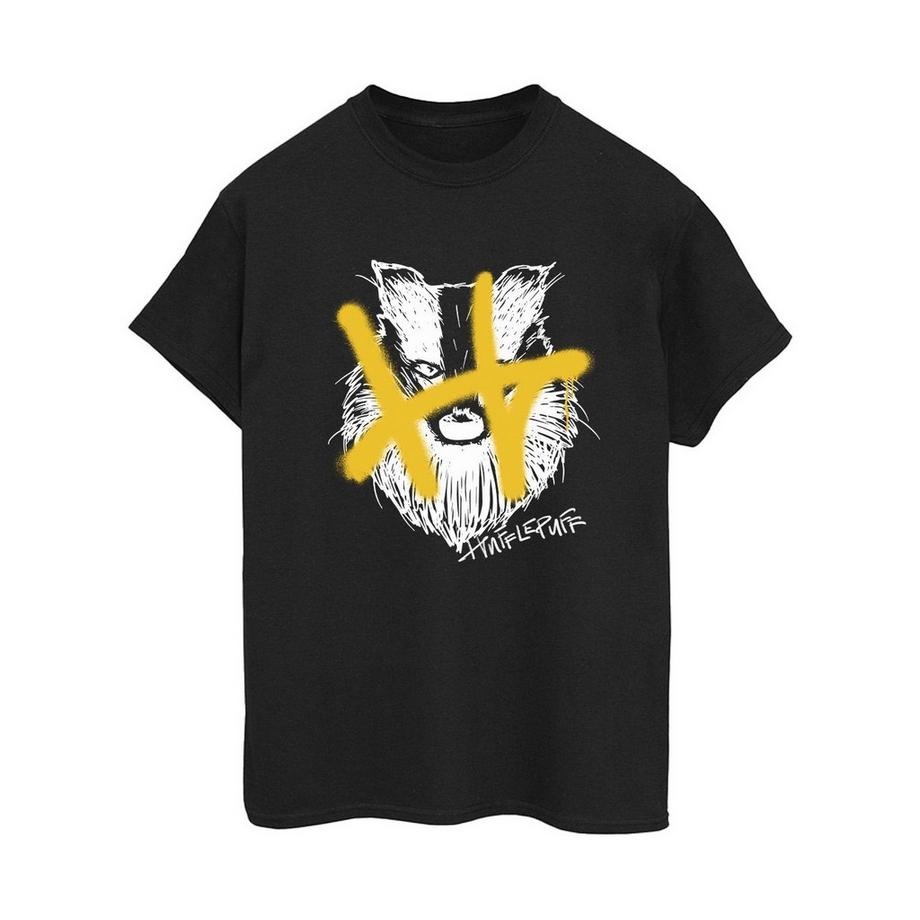 HARRY-POTTER T-Shirt Stampata Hufflepuff  