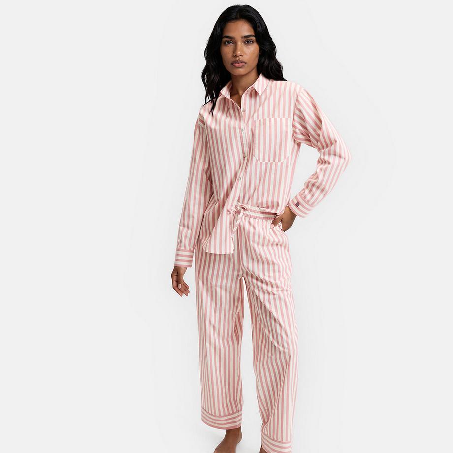 Gestreifter Pyjama aus Popeline