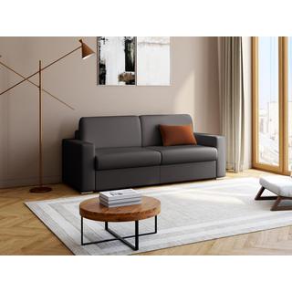 LINEA SOFA Schlafsofa 4-Sitzer - Liegefläche: 160 cm - Matratzenhöhe: 22 cm - Kunstleder - Schwarz - CALITO  
