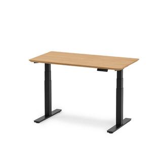 Oakywood Standing Desk Holztisch mit Höhenverstellung - aus Furnier - Eichenfurnier / 140x70 / Schwarz  