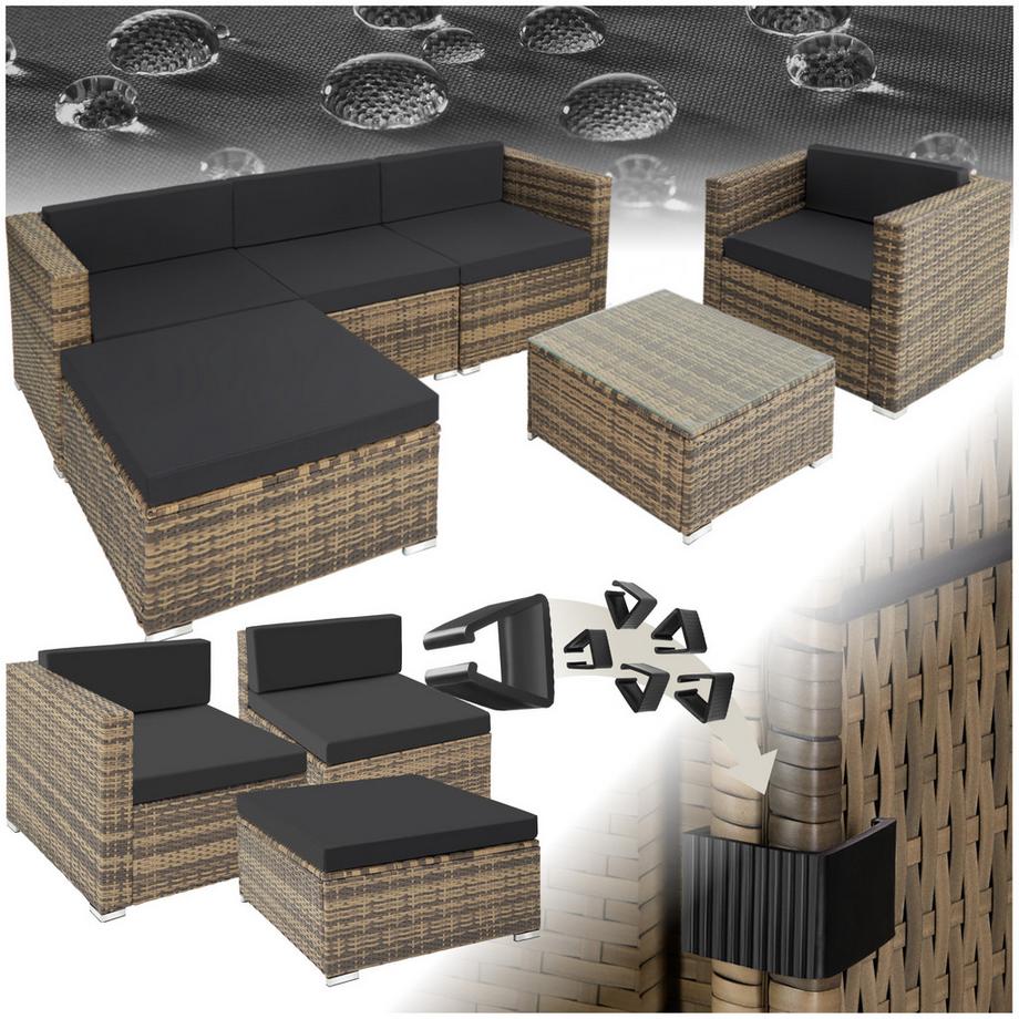 Rattan Lounge Milano für 4 bis 5 Personen widerstandsfähig