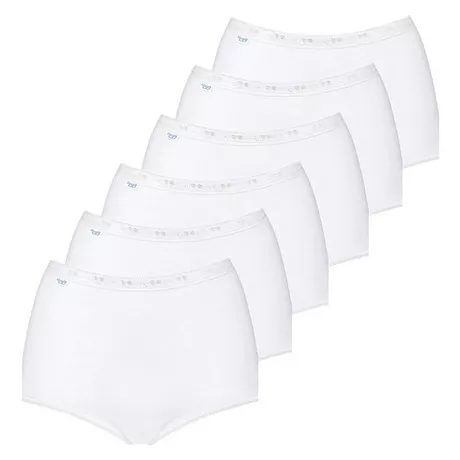 Lot De 3 Culottes Sloggy Basic Femme - Blanc, Taille 50-52, Coton-élasthanne - Neuf Avec étiquettes
