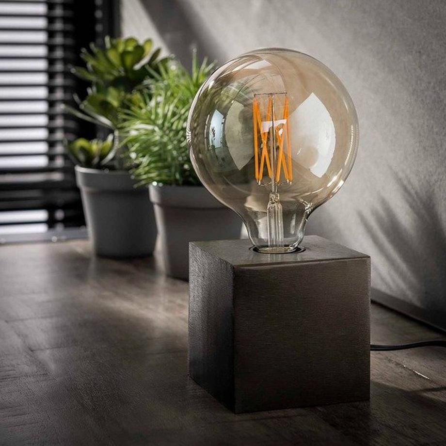 mutoni Lampe de table Block nickel noir  