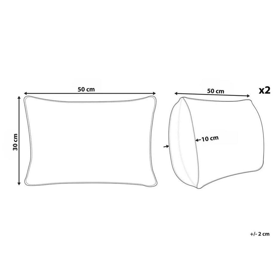Beliani Lot de 2 coussins décoratifs en Velours  BELLE  
