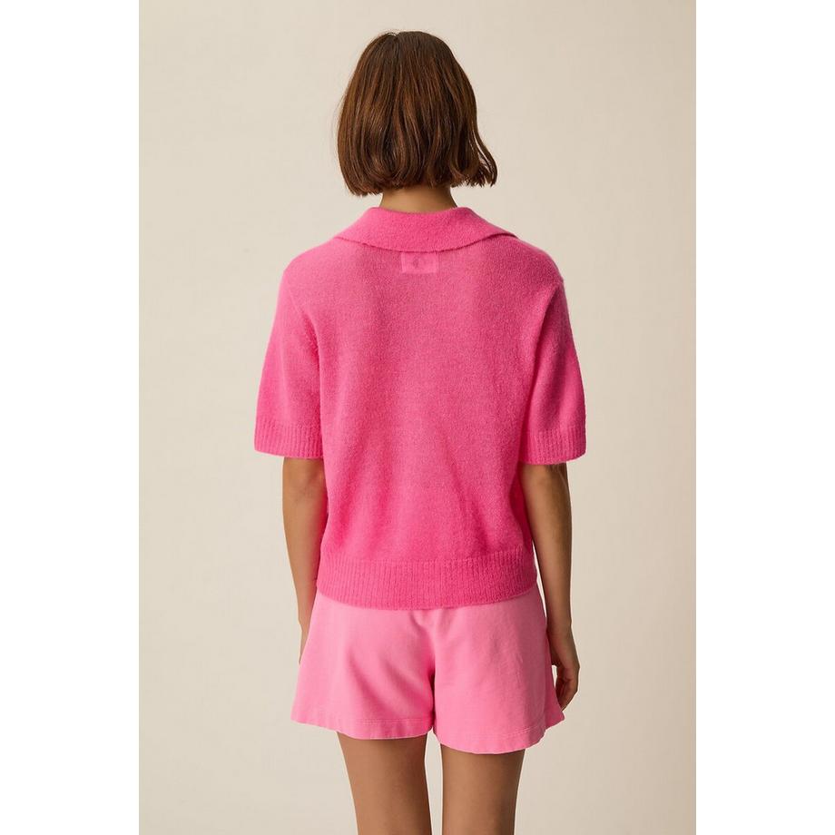 Des Petits Hauts Cowboy Maglione Collo Polo Maniche Corte  