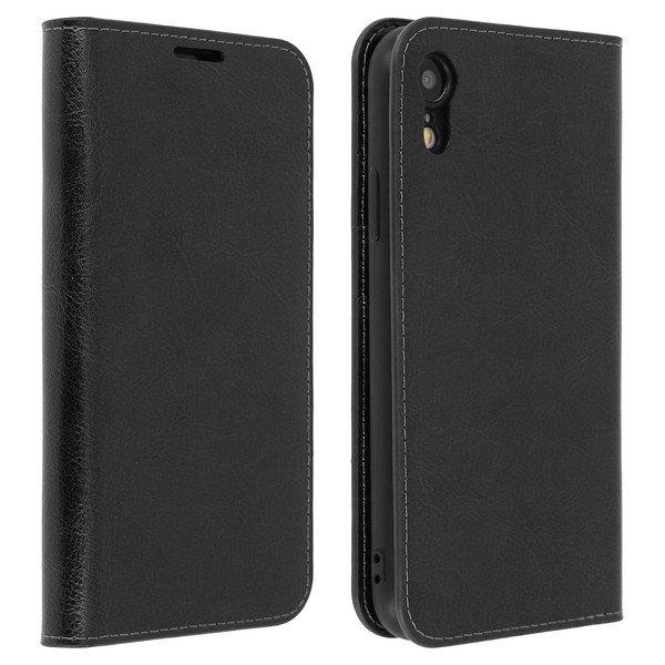 Avizar  Cover Echtleder Apple iPhone XR Schwarz 