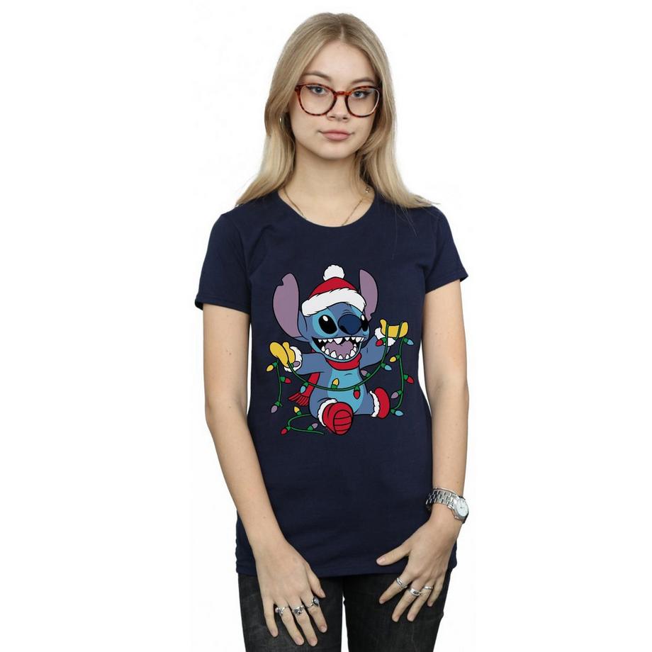 Disney Lilo & Stitch Christmas Lights T-Shirt  