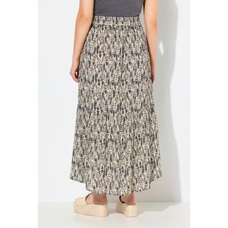 Ulla Popken Bedruckter A-Linien Maxirock mit Ziernähten  