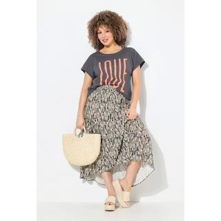 Ulla Popken Bedruckter A-Linien Maxirock mit Ziernähten  